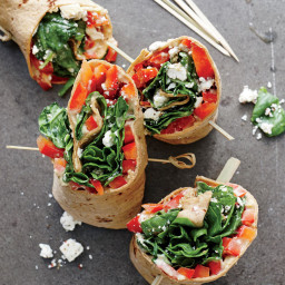 Spinach, Hummus, and Bell Pepper Wraps