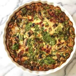 Spinach, Mushroom and Bacon Crustless Quiche