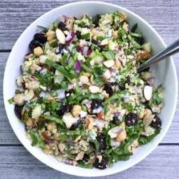 Spinach Quinoa Salad Cherries and Almonds