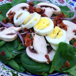 Spinach Salad with Bacon & Warm Vinaigrette Dressing