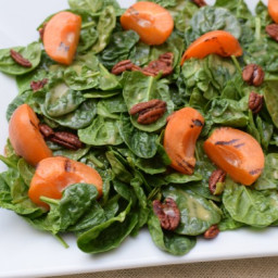 Spinach Salad with Grilled Apricots and Honey-Mustard Dressing