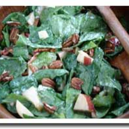 Spinach Salad With Onions, Apples, and Glazed Pecans