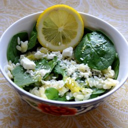 Spinach Salad with Orzo and Feta