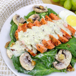 Spinach Salad With Pan Seared Salmon