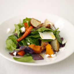 Spinach Salad with Roasted Fall Vegetables
