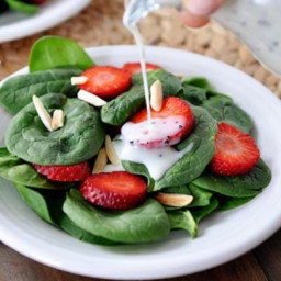 Spinach Strawberry Salad with Homemade Creamy Poppy Seed Dressing