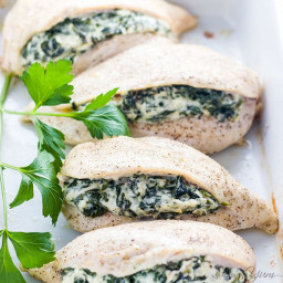 Spinach Stuffed Chicken Breast with Cheese (Low Carb, Gluten-free) - 6 Ingr