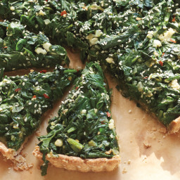 Spinach Tart with Olive-Oil Cracker Crust