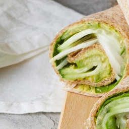 Spinach-Tomatillo Wraps with Hearty Tahini Spread