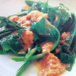 Spinach with Peanut Sauce