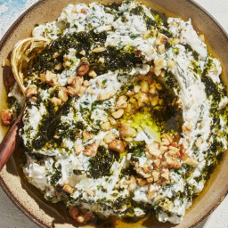 Spinach-Yogurt Dip with Sizzled Mint