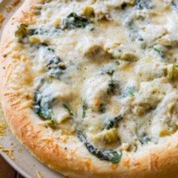 Spinach Artichoke White Cheese Pizza