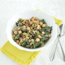 Spinach Chickpeas and Mushrooms