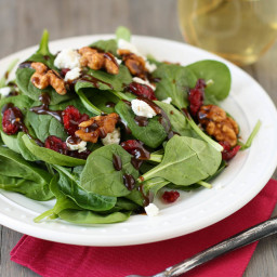 Spinach Salad with Goat Cheese, Craisins and Balsamic Vinaigrette