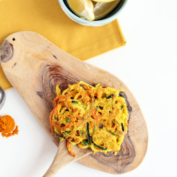 Spiralized Vegetable Cornmeal Fritters