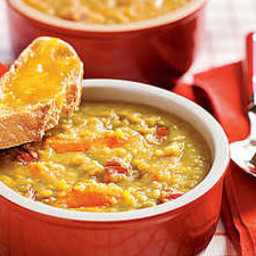 Split Pea Soup with Cheddar Toasts