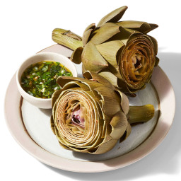 Spoon Salsa Verde over Steamed Artichokes for a Deliciously Healthy Side
