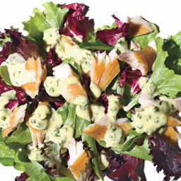 Spring Greens with Smoked Fish and Herbed Aioli