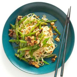 Spring Noodle Stir-Fry with Asparagus and Walnuts