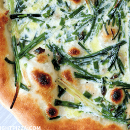 Spring Onion and Chive Pizza with Genius White Sauce