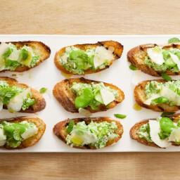 Spring Pea and Ricotta Crostini with Fava Beans