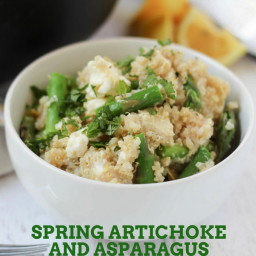 Spring quinoa salad with asparagus and artichokes