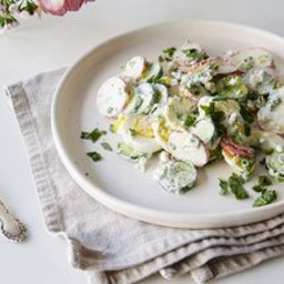 Spring Radishes Salad in a Sour Cream and Yogurt Sauce