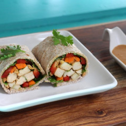 Spring Roll Wraps with Spicy Peanut Sauce