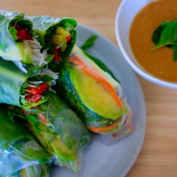 Spring Rolls with Peanut Butter Sauce