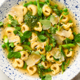Spring Tortellini Soup with Peas and Asparagus