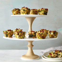 Spring Vegetable Bread Pudding Muffins