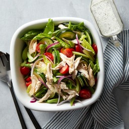 Spring Vegetable Salad with Chicken and Buttermilk-Herb Dressing