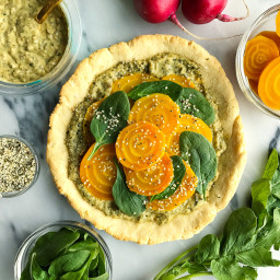 Spring Veggie Pizza with Almond Flour Crust (grain and dairy-free)
