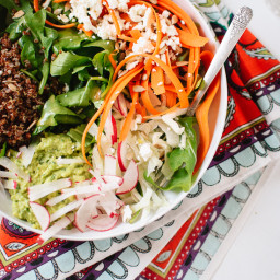 Spring Carrot, Radish and Quinoa Salad with Herbed Avocado