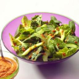 Spring Green Salad with Rouille Dressing