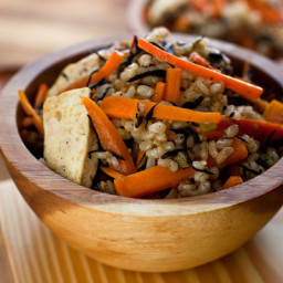 Sprouted Brown Rice Bowl With Carrot and Hijiki