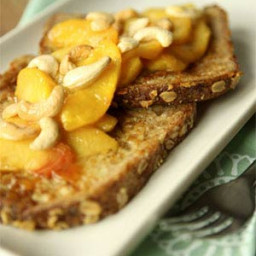Sprouted French Toast with Peaches and Cashews