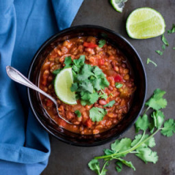 Sprouted lentil chipotle chili