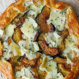 Squash and Leek Galette with Brie and Honey