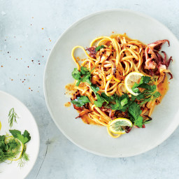 Squid and Fennel Pasta with Lemon and Herbs