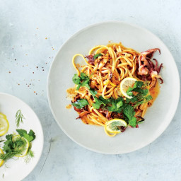 Squid and Fennel Pasta with Lemon and Herbs