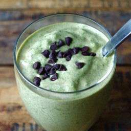 {St.Patty's Day} Mint Chocolate Green Protein Smoothie (gluten free and can
