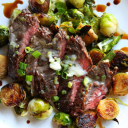 Steak and Brussels Sprouts with Scallion Butter