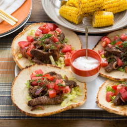 Steak Gyros & Corn on the Cob with Tzatziki Sauce & Spiced Butter