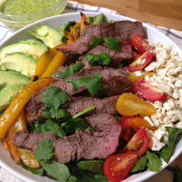 Steak Salad with Cilantro Avocado Dressing