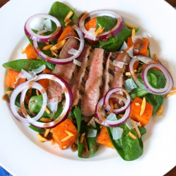 Steak Salad with Spinach and Roasted Butternut Squash