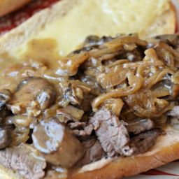 Steak Sandwich - Caramelized Onions and Mushrooms