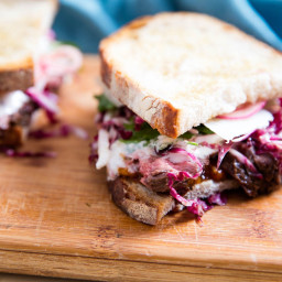 Steak Sandwiches With Roasted Tomatoes, Parmesan, and Radicchio Recipe