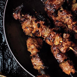 Steak Skewers with Scallion Dipping Sauce