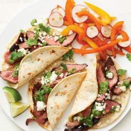 Steak Tacos with Bell Pepper-Radish Salad